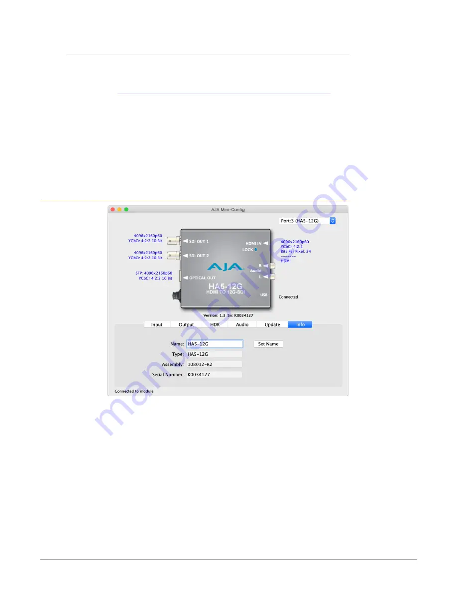 AJA HA5-12G Installation And Operation Manual Download Page 18