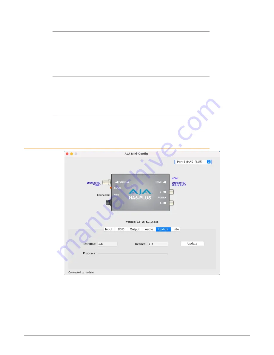 AJA HA5-Plus Installation And Operation Manual Download Page 16