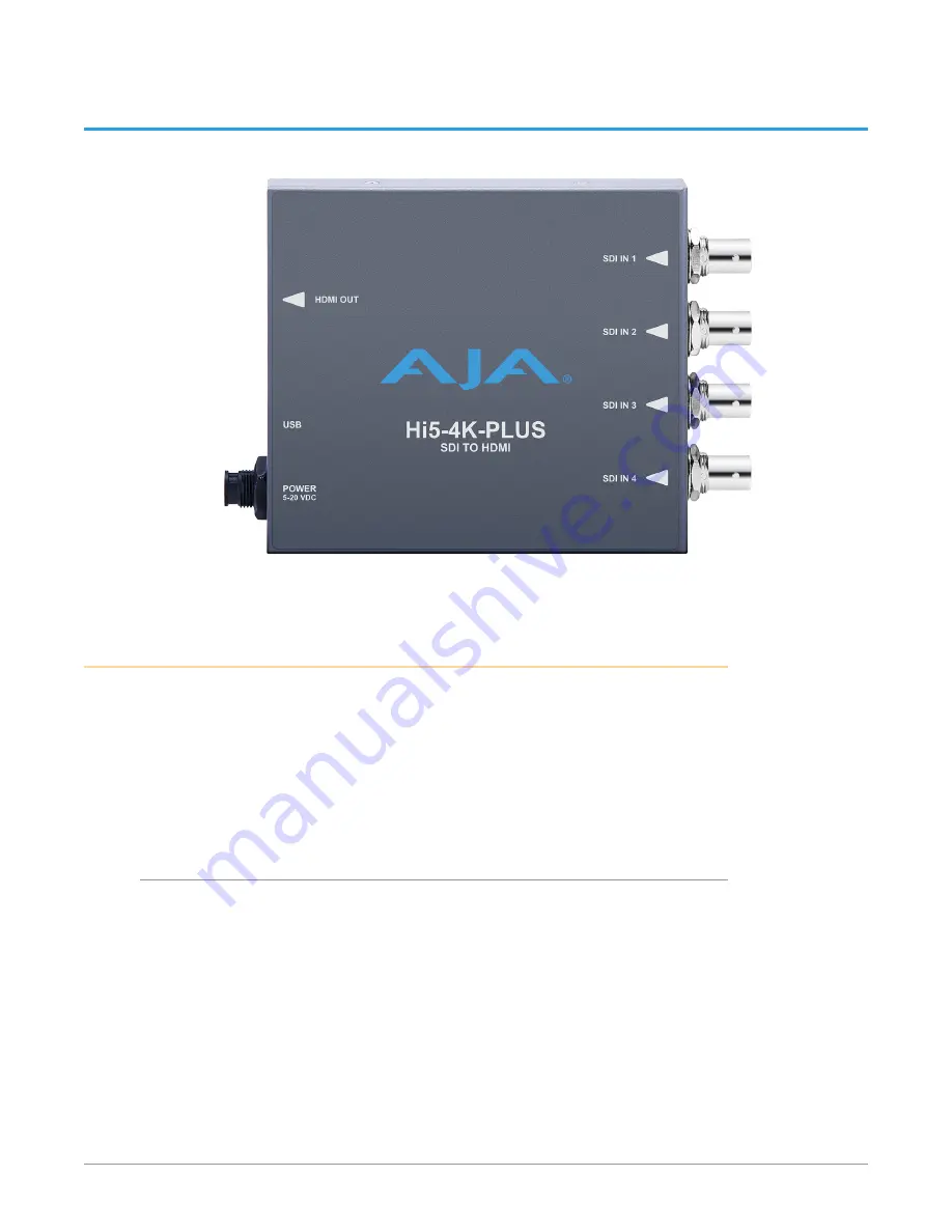 AJA hi5-4k-plus Installation And Operation Manual Download Page 4