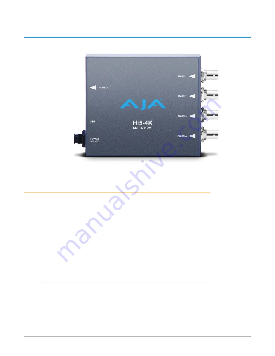 AJA Hi5-4K Installation And Operation Manual Download Page 4