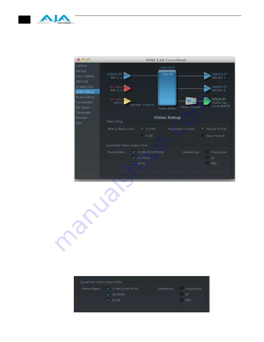 AJA KONA 3 Installation And Operation Manual Download Page 60