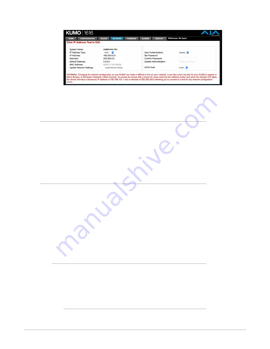 AJA kumo 1604 Installation And Operation Manual Download Page 29