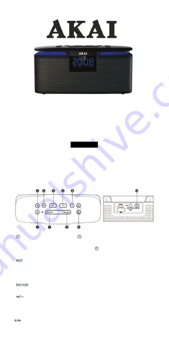 Akai ABTS- M10 Instruction Manual Download Page 1