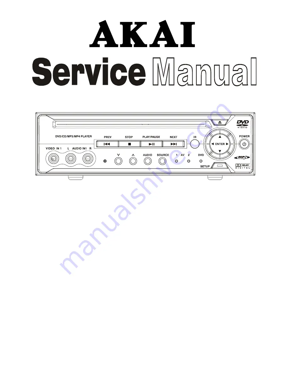 Akai ADV-85DR Service Manual Download Page 1