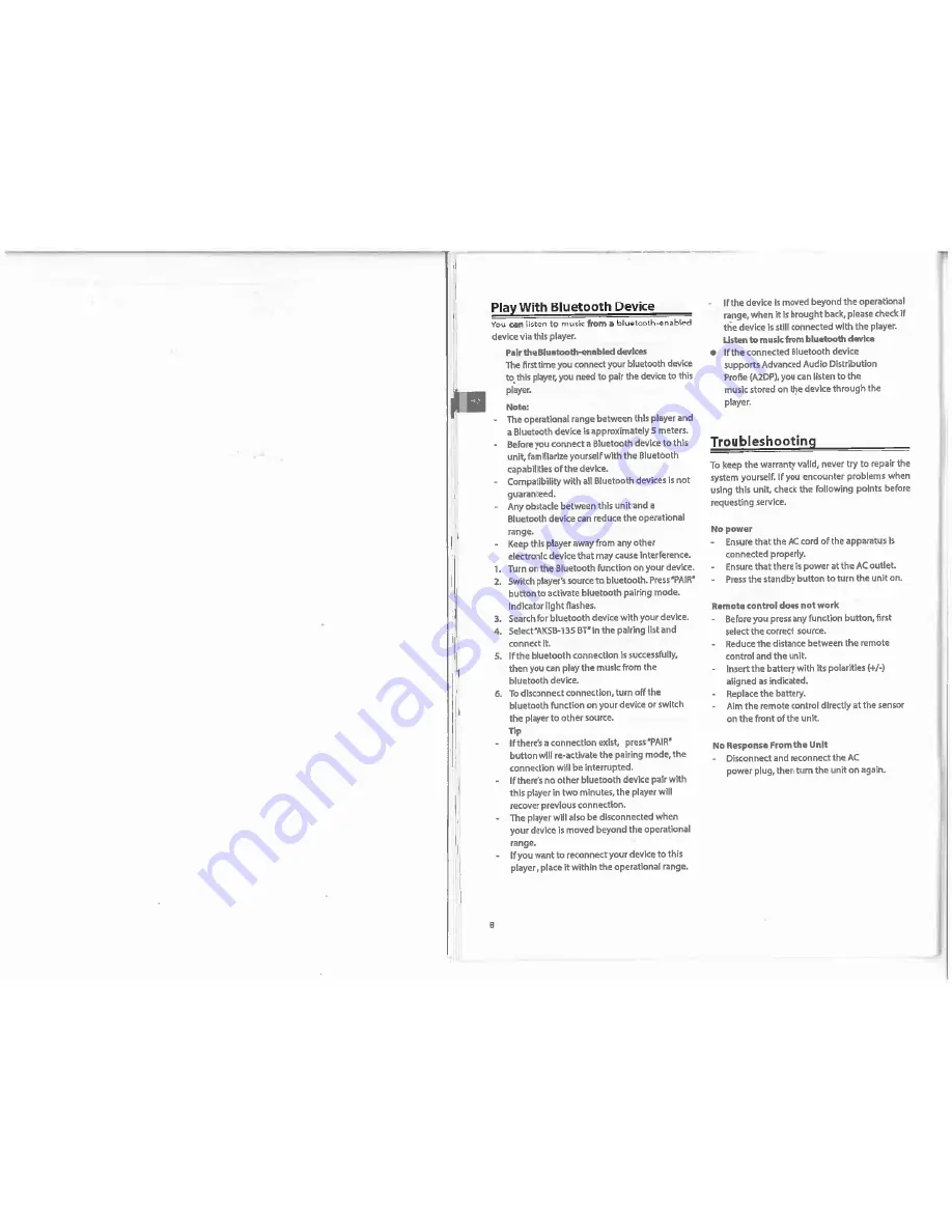 Akai AKSB-135 Instruction Manual Download Page 9