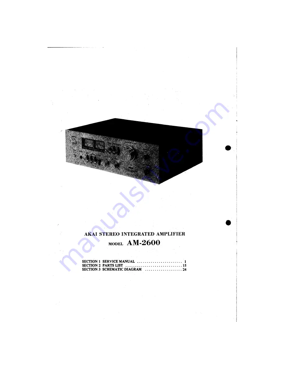 Akai AM-2600 Service Manual Download Page 1