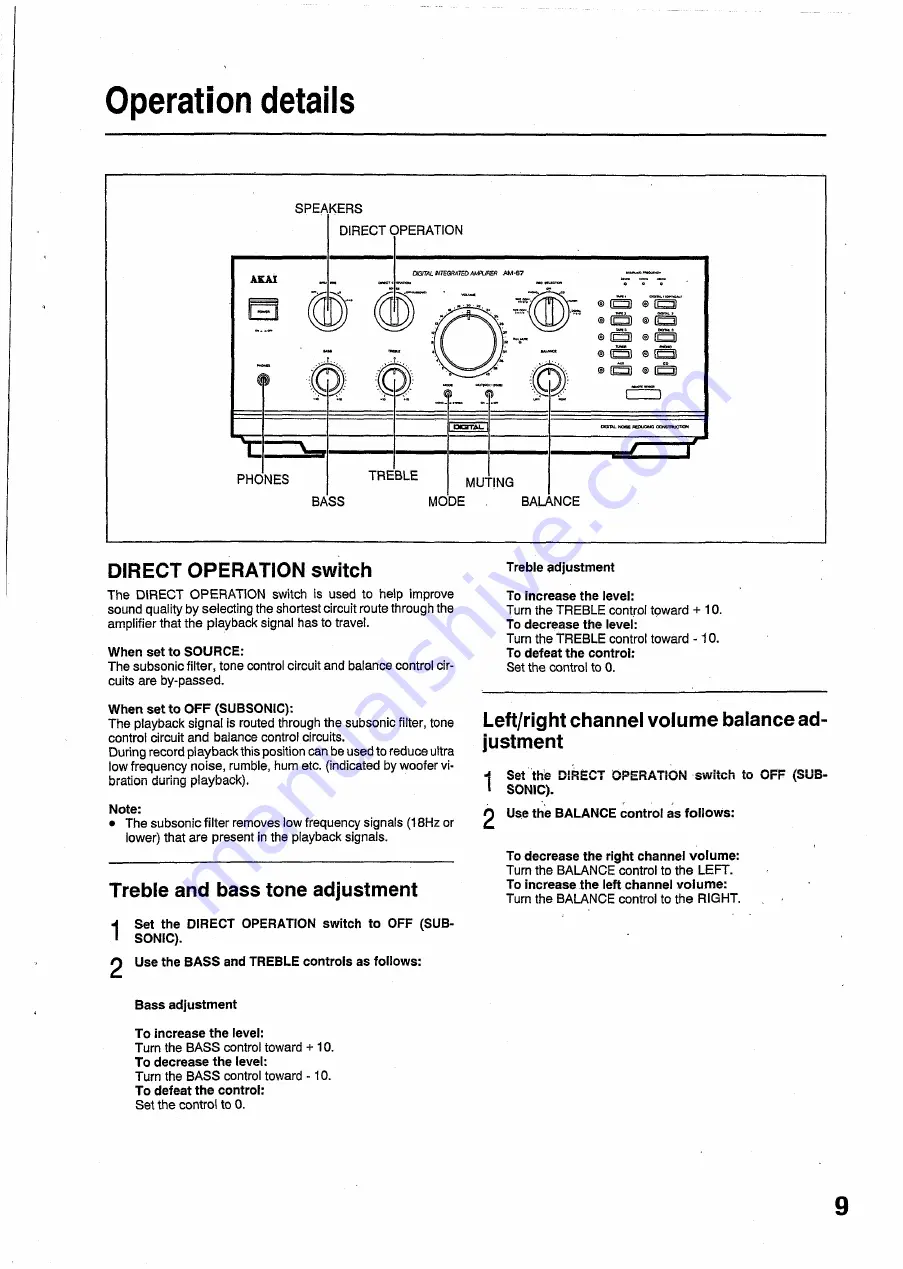 Akai AM-57 Operator'S Manual Download Page 9