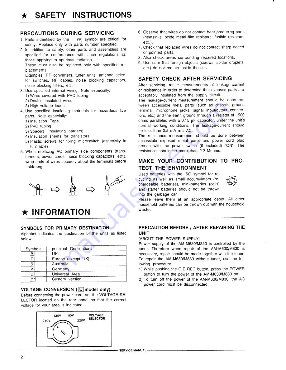 Akai AM-M630 Service Manual Download Page 2