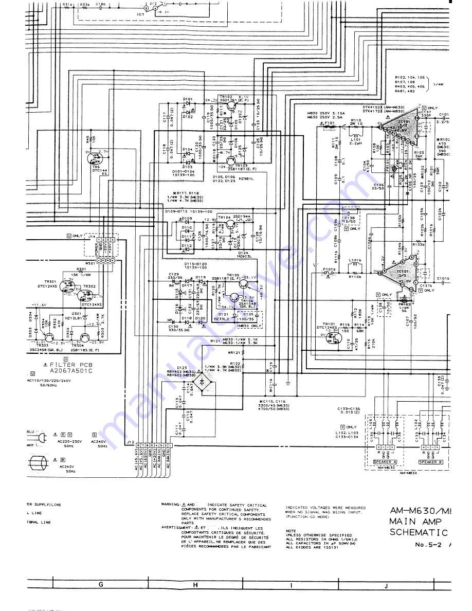 Akai AM-M630 Service Manual Download Page 43