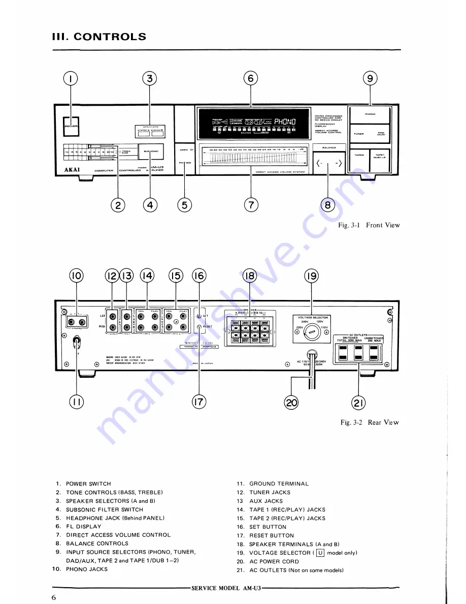 Akai AM-U3 Service Manual Download Page 8