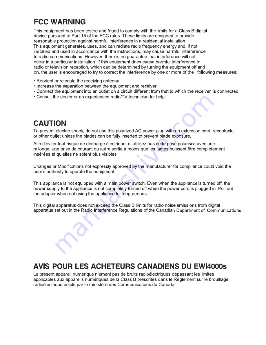 Akai Ewi4000s Operator'S Manual Download Page 3