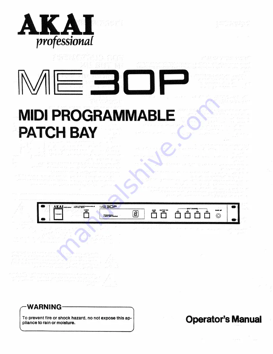 Akai ME30P Operator'S Manual Download Page 1