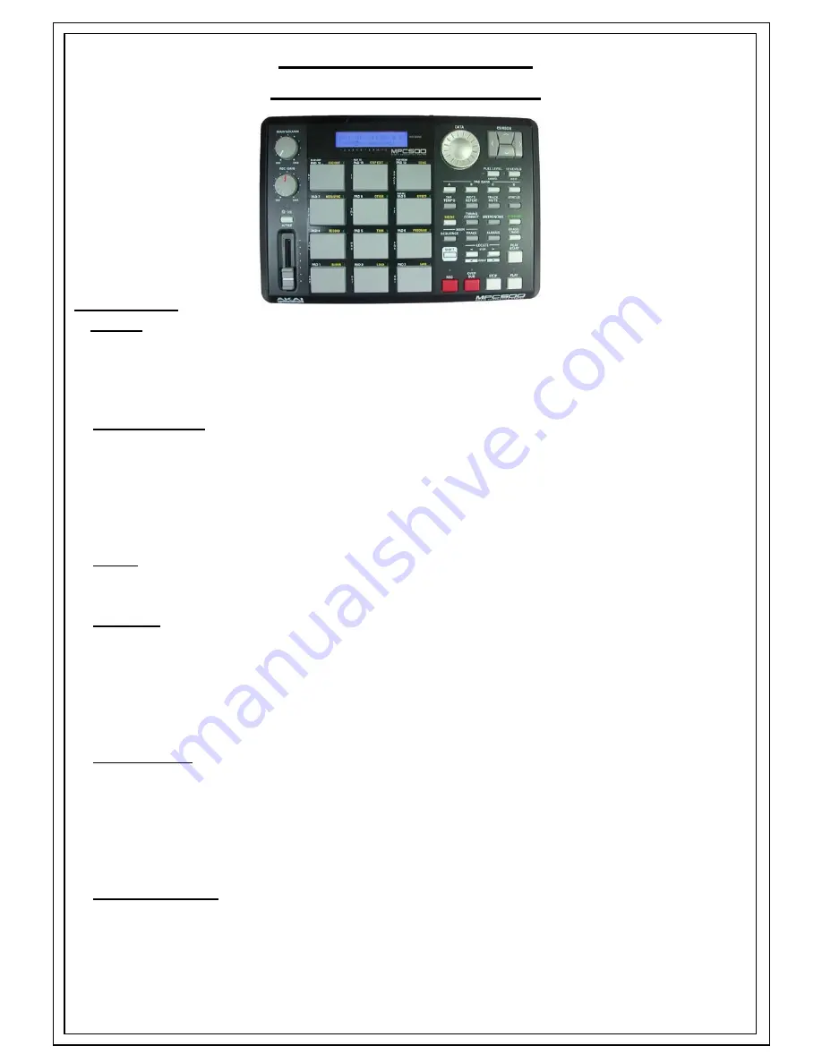 Akai MPC 500 Service Manual Download Page 1