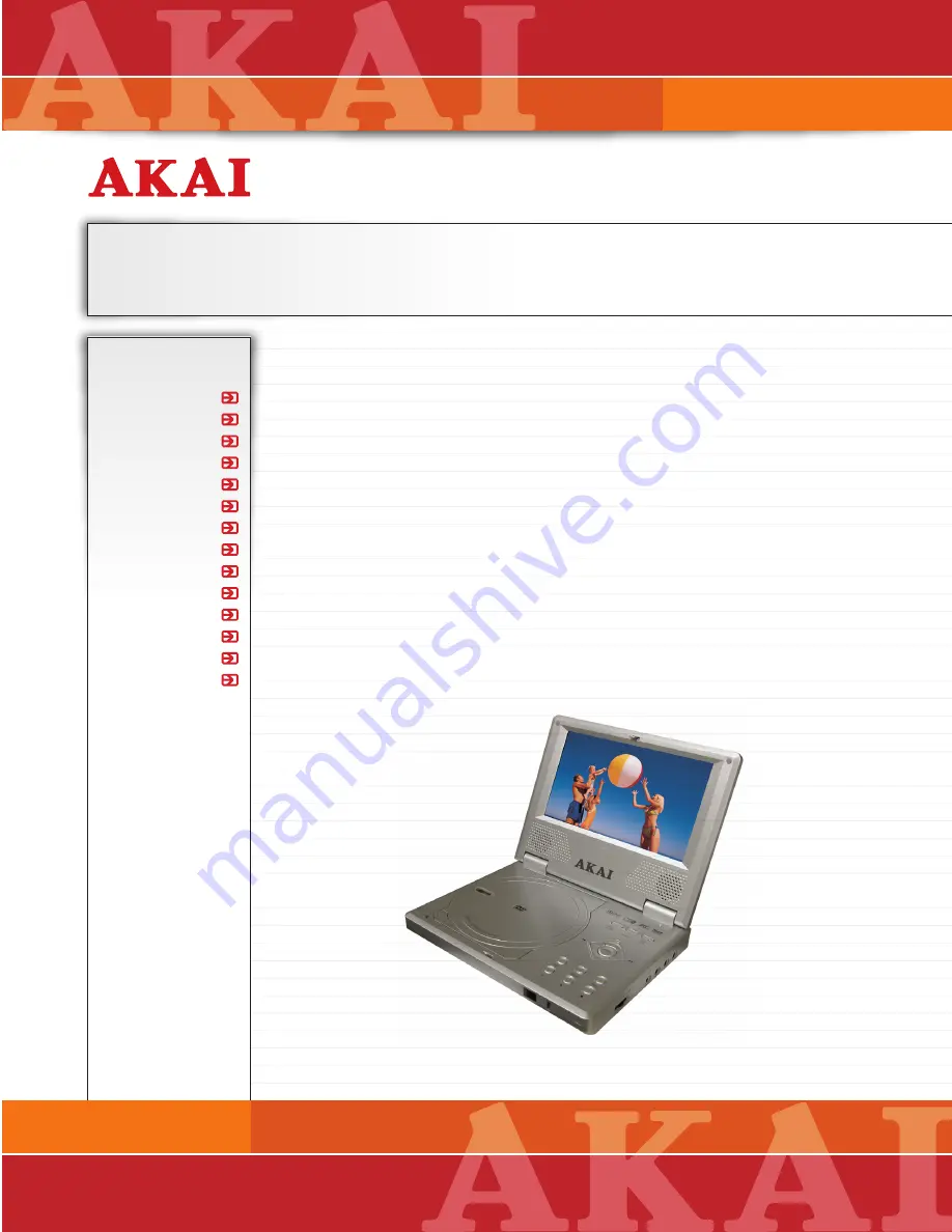 Akai PDVD172 Specifications Download Page 1