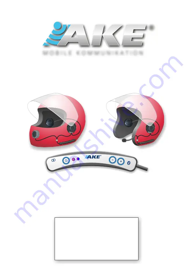 AKE Stealth Bluetooth Helmet Set NG Operating And Installation Instructions Download Page 1