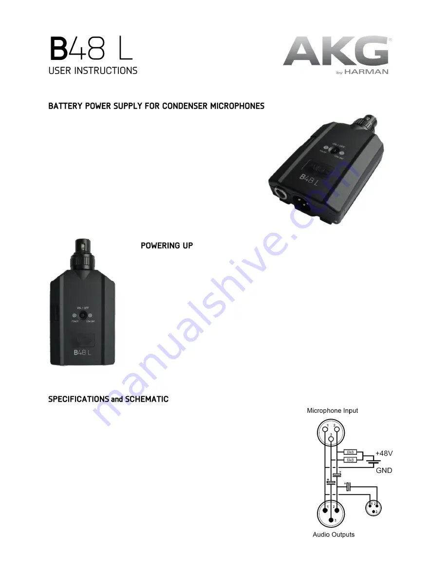 AKG B48 L User Instruction Download Page 1