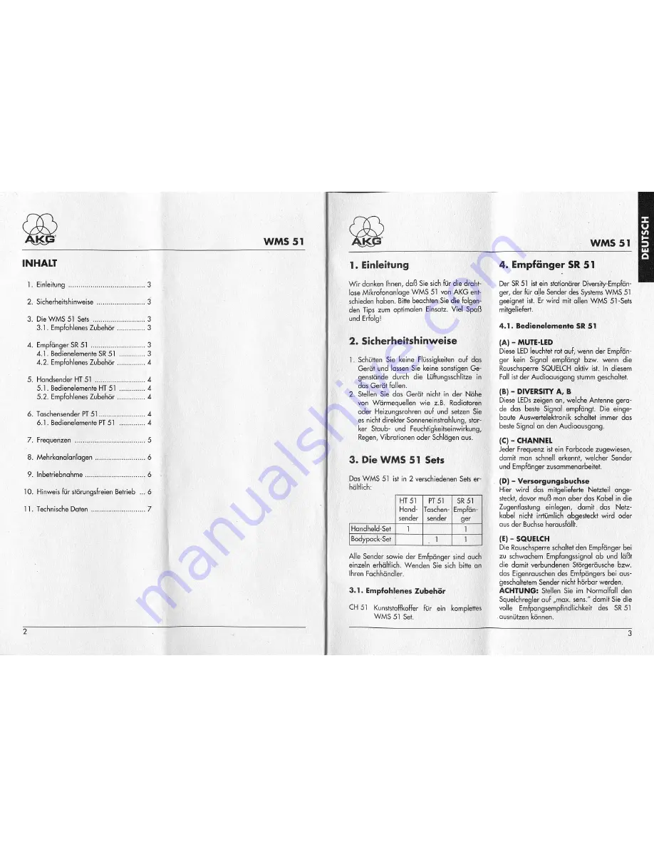 AKG HT 51 Manual Download Page 4