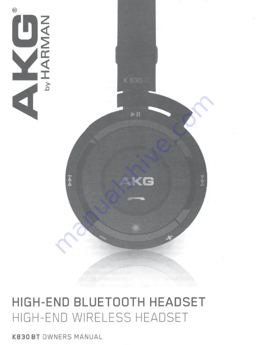 AKG K830 BT Owner'S Manual Download Page 1