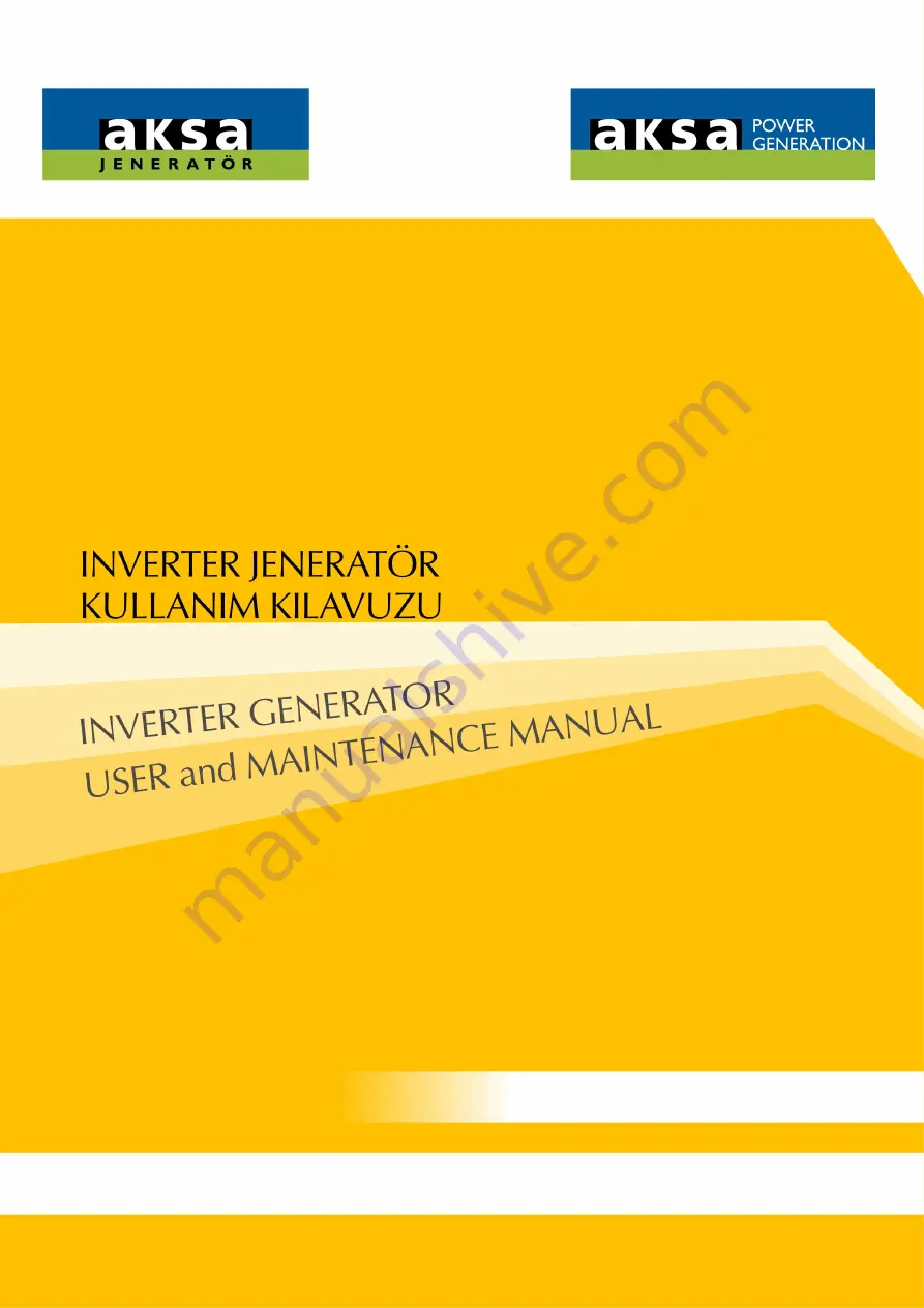 Aksa AAP 1000i User And Maintenance Manual Download Page 1