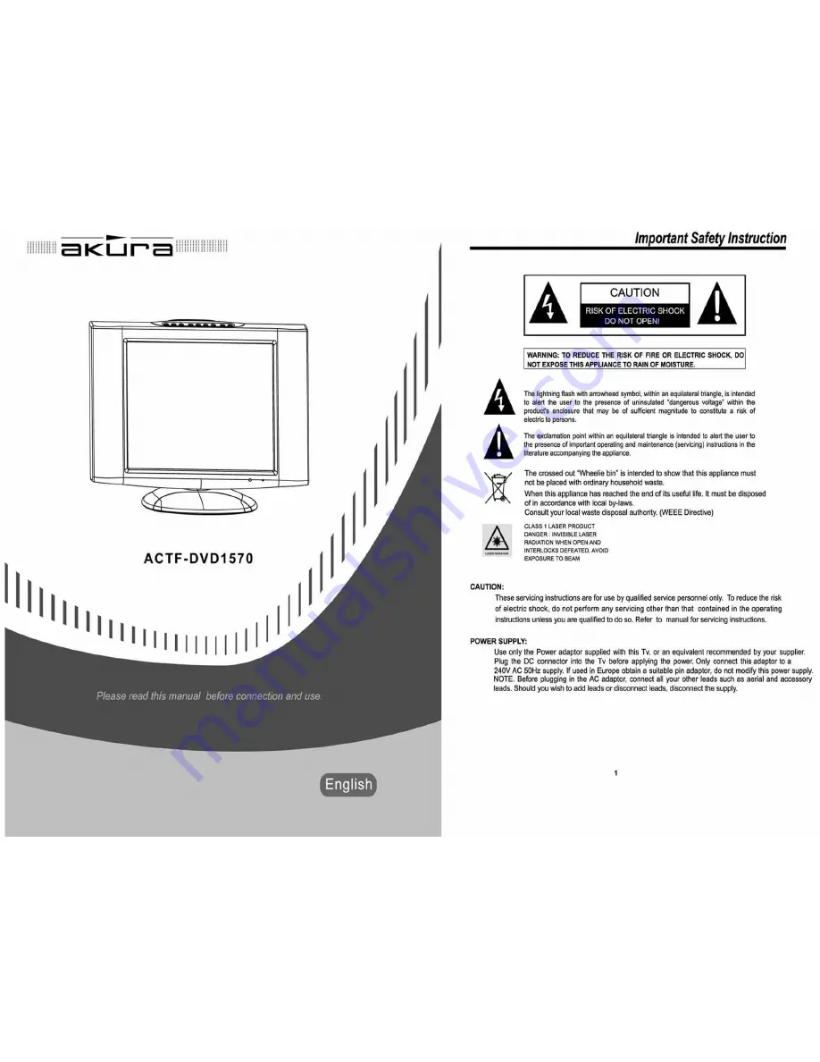 Akura ACTF-DVD1570 Скачать руководство пользователя страница 1