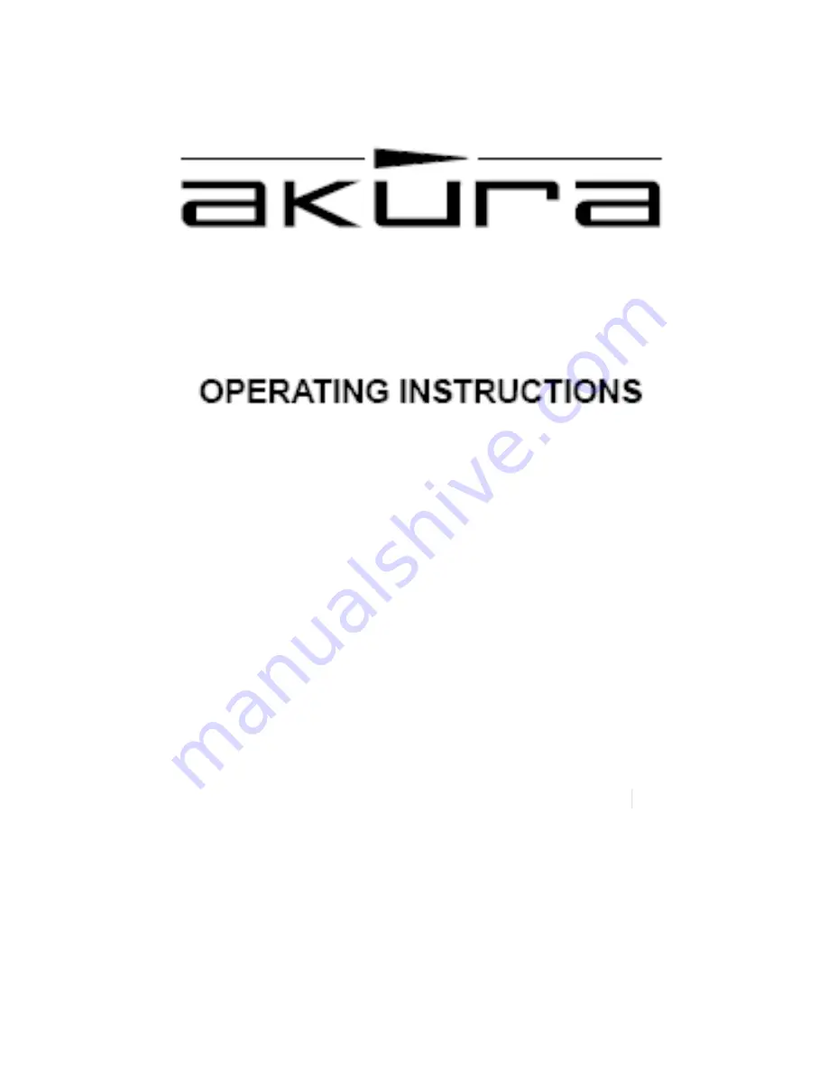 Akura KBB-1 Operating Instructions Manual Download Page 1