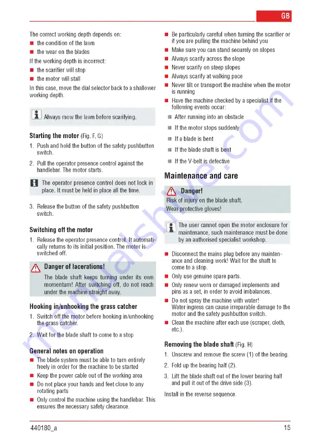 AL-KO Combi Care 32.3 VLE Comfort Operating Instructions Manual Download Page 15