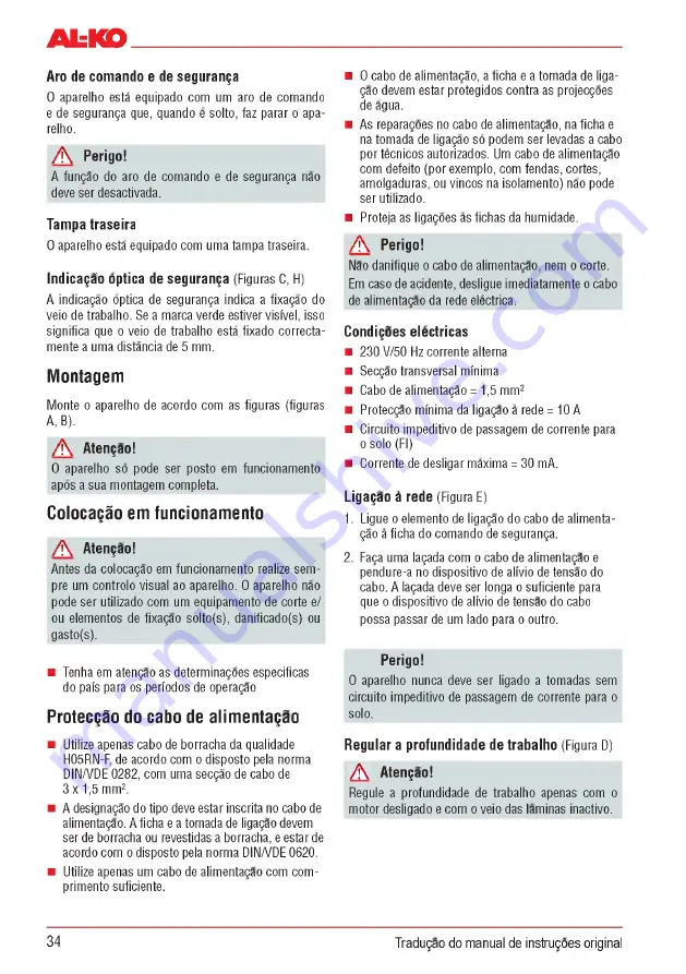 AL-KO Combi Care 32.3 VLE Comfort Operating Instructions Manual Download Page 34