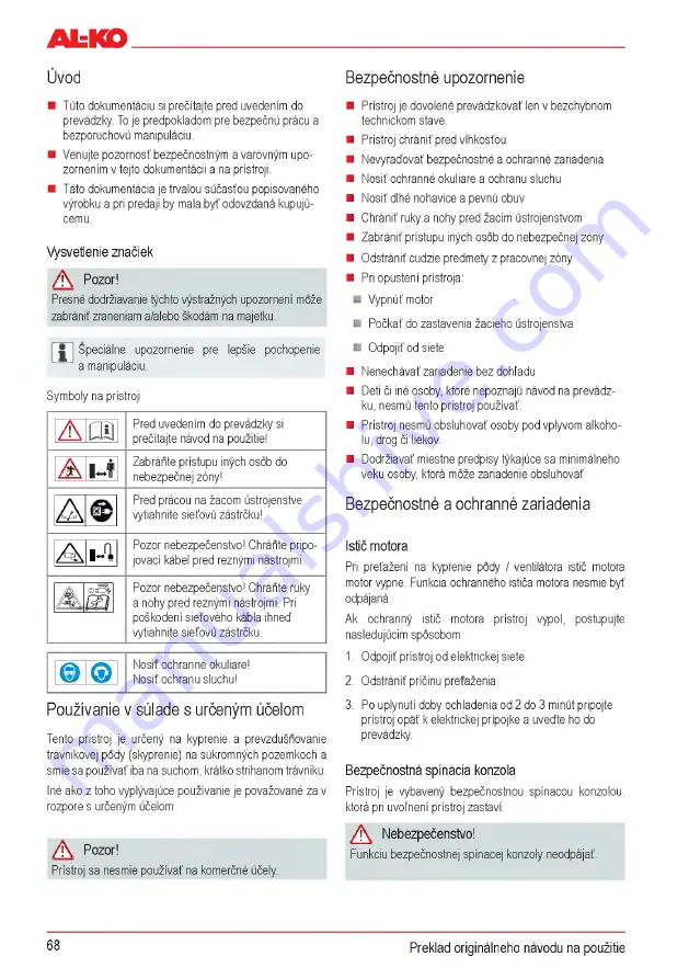 AL-KO Combi Care 32.3 VLE Comfort Operating Instructions Manual Download Page 68