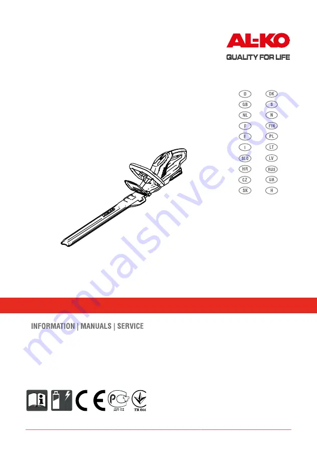 AL-KO HT 18V Li Operating Instructions Manual Download Page 1