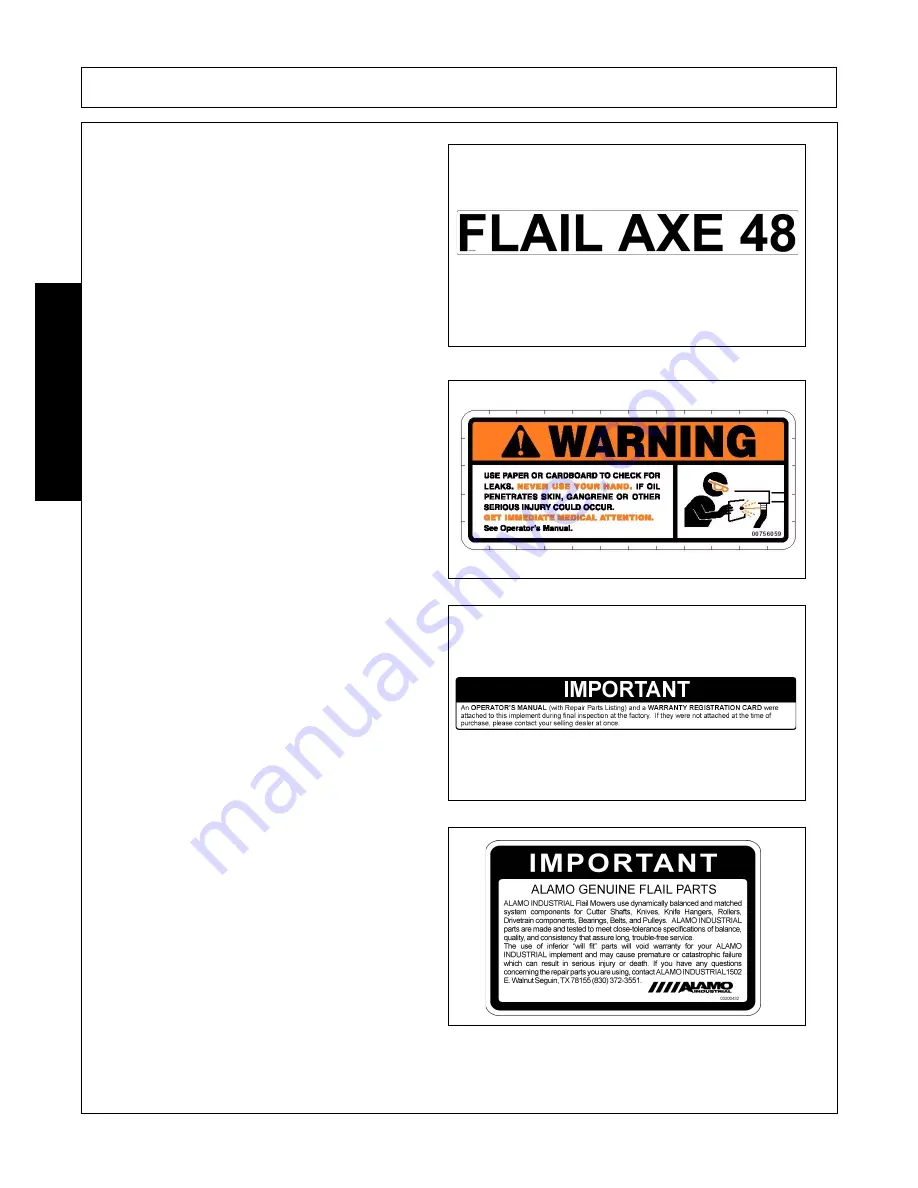 Alamo Industrial Machete 2 Operator'S Manual Download Page 38