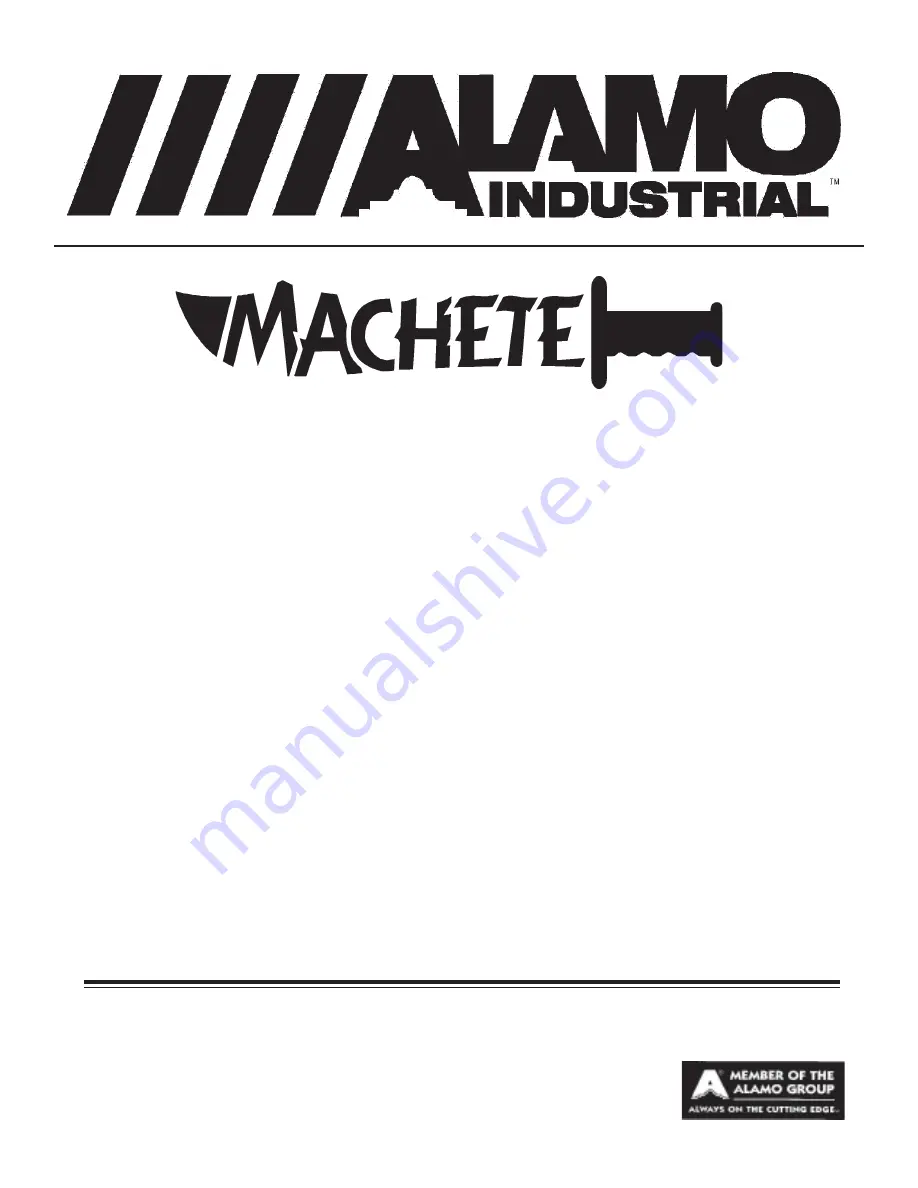 Alamo Industrial Machete MB21 Information & Service Bulletin Download Page 1