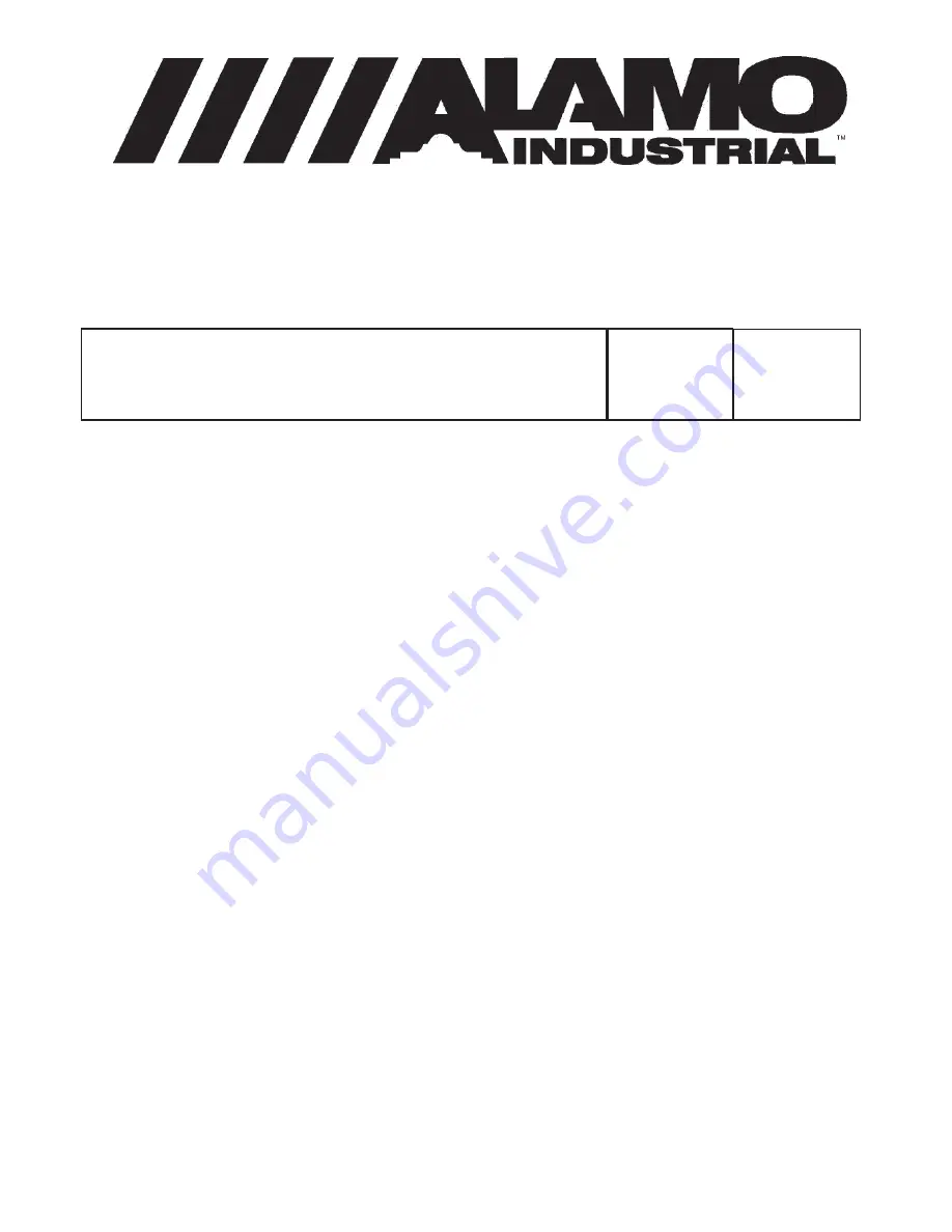 Alamo Industrial Machete MB21 Information & Service Bulletin Download Page 51