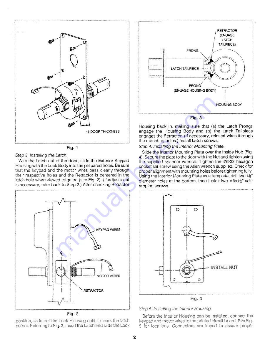 Alarm Lock DL2500-SERIES Installation Instructions Download Page 2