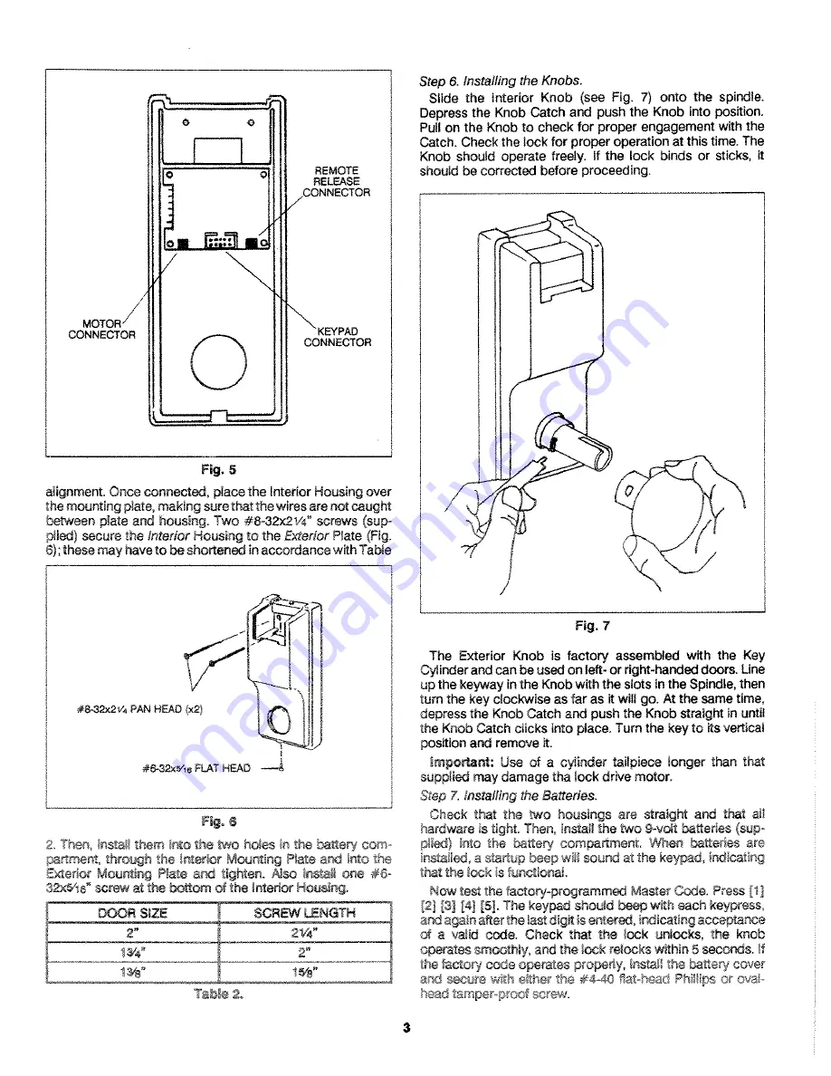 Alarm Lock DL2500-SERIES Installation Instructions Download Page 3