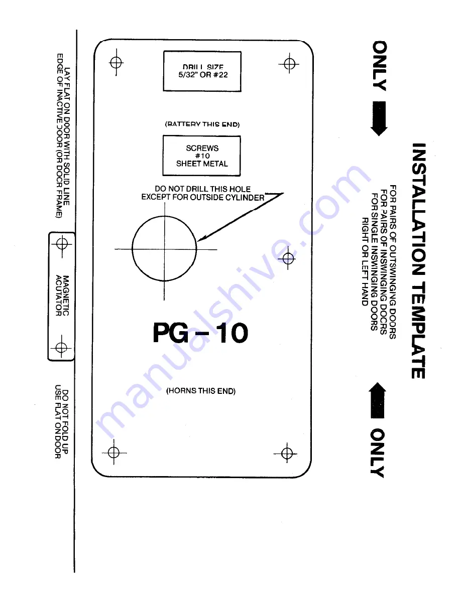 Alarm Lock PG-10 Installation Template Download Page 2