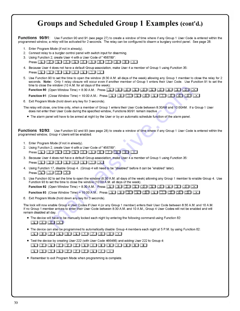 Alarm Lock Trilogy DL4100 Series Programming Instructions Manual Download Page 30