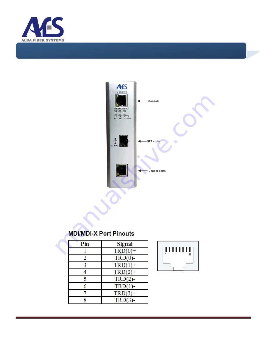 Alba Fiber Systems AFS8202M Series Скачать руководство пользователя страница 11