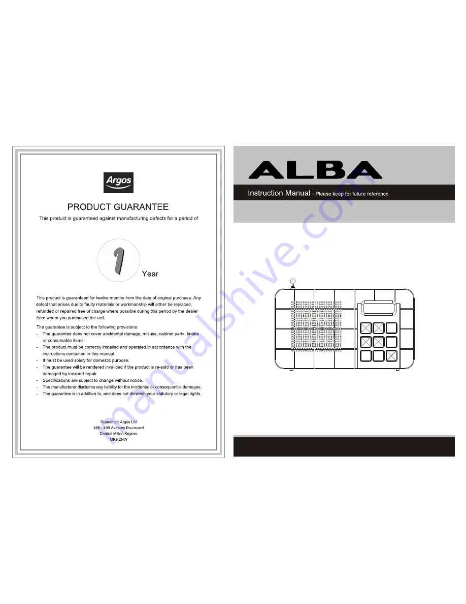 Alba NE-6207 Instruction Manual Download Page 1