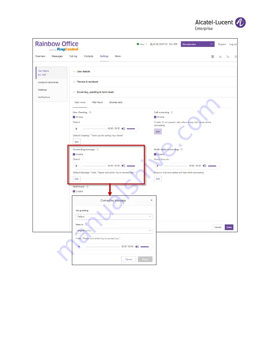 Alcatel-Lucent Rainbow Office User Manual Download Page 52