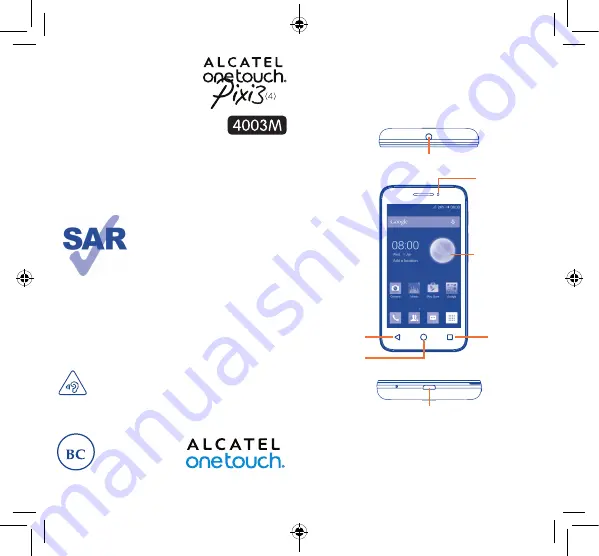 Alcatel 4003M Quick Start Manual Download Page 1