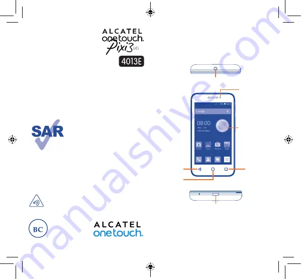 Alcatel 4013E Quick Start Manual Download Page 1