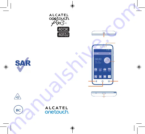 Alcatel 4013J Quick Start Manual Download Page 1