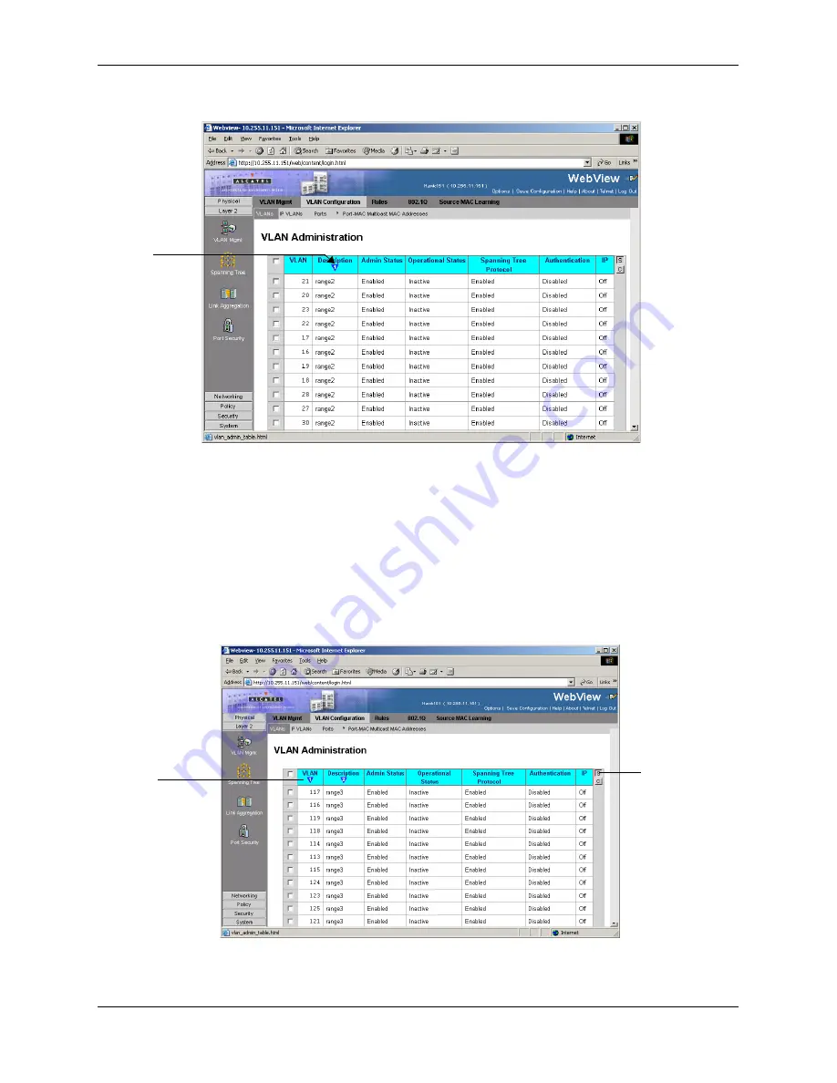 Alcatel OmniSwitch 6600-P24 Management Manual Download Page 202