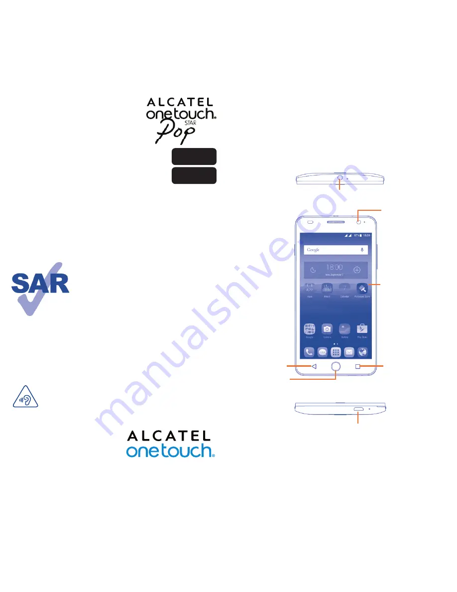 Alcatel ONE TOUCH 5022D Quick Start Manual Download Page 1