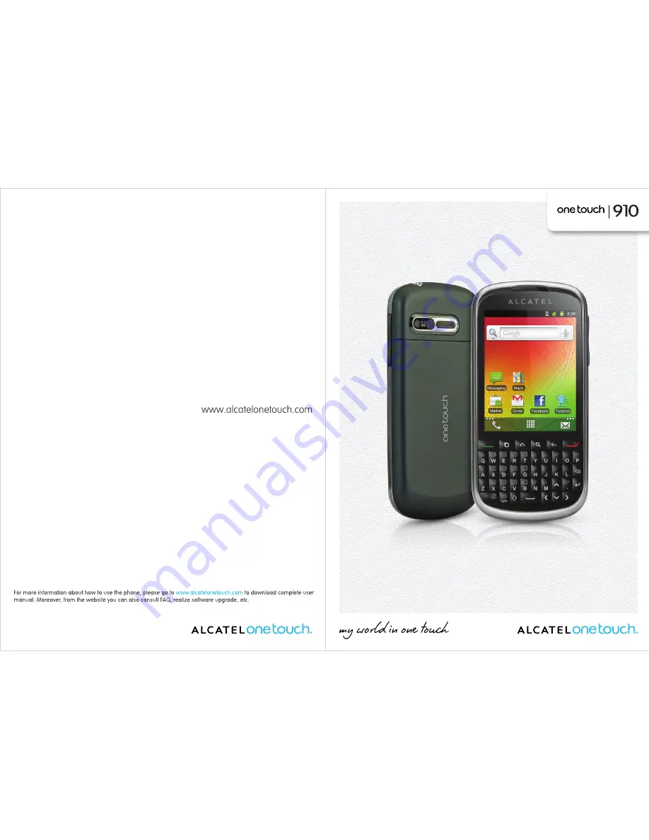 Alcatel ONE TOUCH 910 Скачать руководство пользователя страница 1