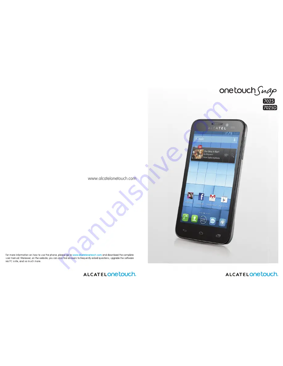 Alcatel One Touch Snap 7025 User Manual Download Page 1