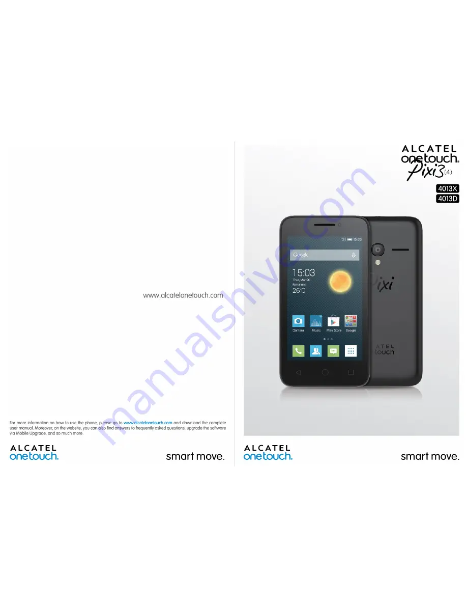 Alcatel onetouch pixi 3 4013D User Manual Download Page 1