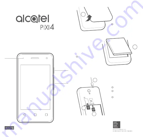 Alcatel Pixi4 Quick Start Manual Download Page 1