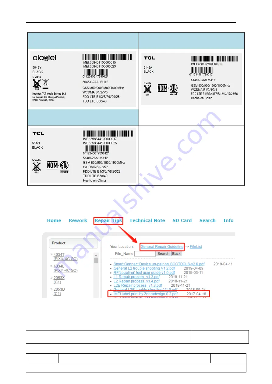 Alcatel Venice 5048A Service Manual Download Page 9