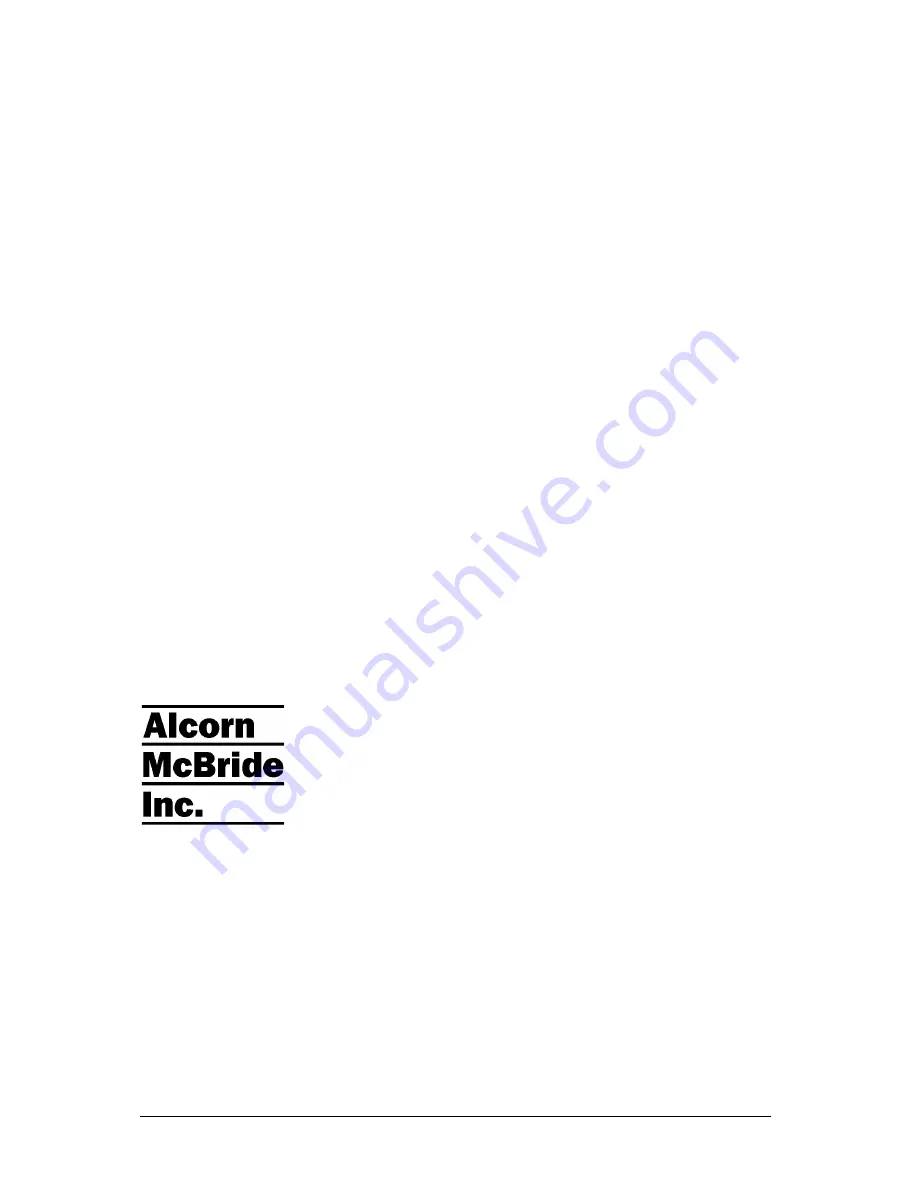 Alcorn Mcbride ProTraXX User Manual Download Page 2